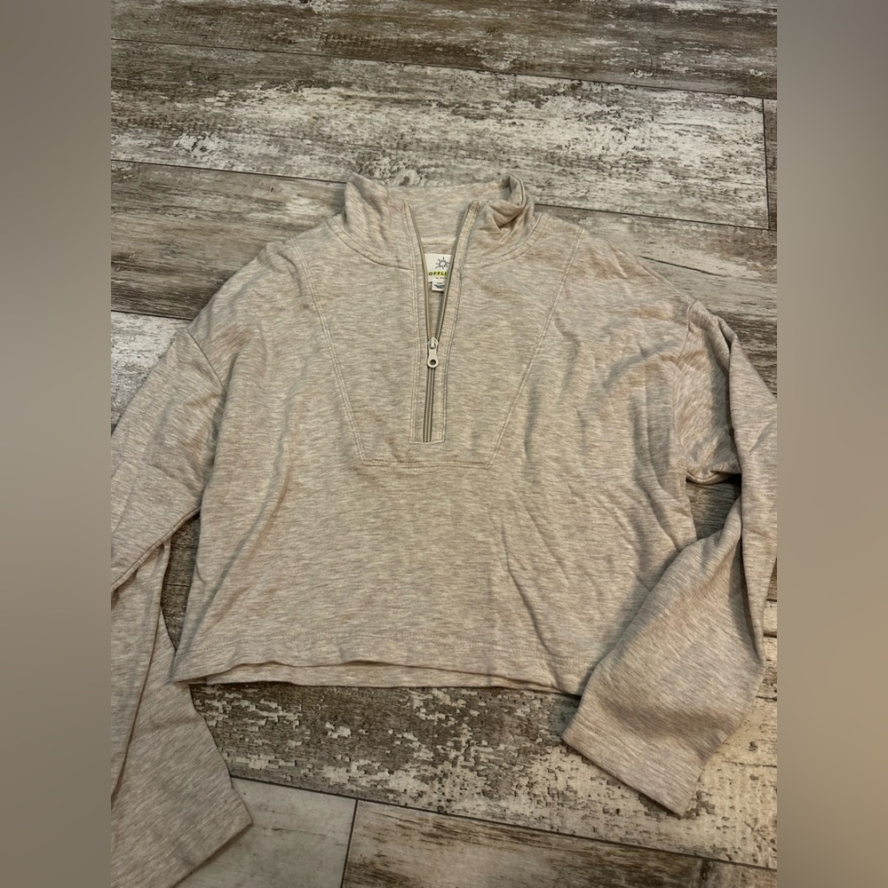 Light Gray Quarter-Zip Pullover